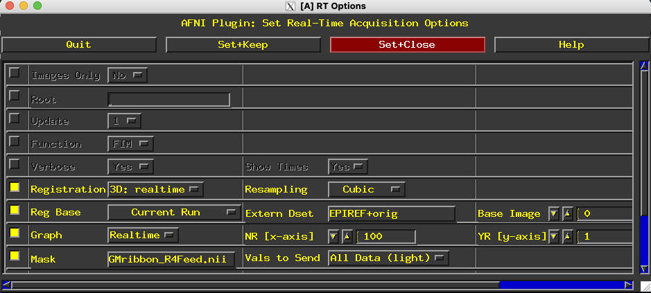 AFNI RT Options